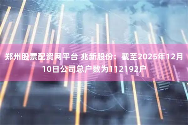 郑州股票配资网平台 兆新股份：截至2025年12月10日公司总户数为112192户